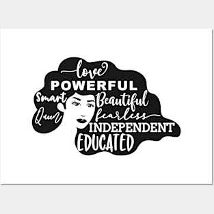 Powerful Smart Beautiful Fearless Independent Educated Queen Posters and Art